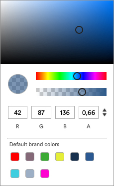 Showing all available colors from a Brand in the colorpicker.
